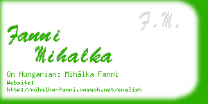 fanni mihalka business card