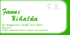 fanni mihalka business card